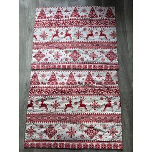 Red & White Quilted Reindeer Snowflake Christmas Pillow Shams